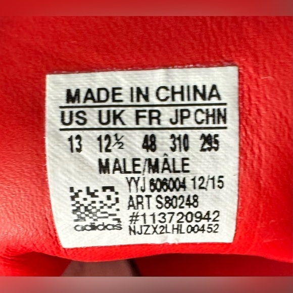 Adidas Men’s Stan Smith’s Adicolor Scarlet Red Leather Sneakers Size 13 - Picture 10 of 11